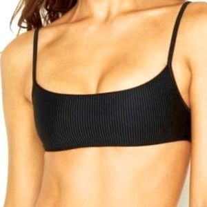 NWT Boots Ribbed Bralette Bikini Top size small, black